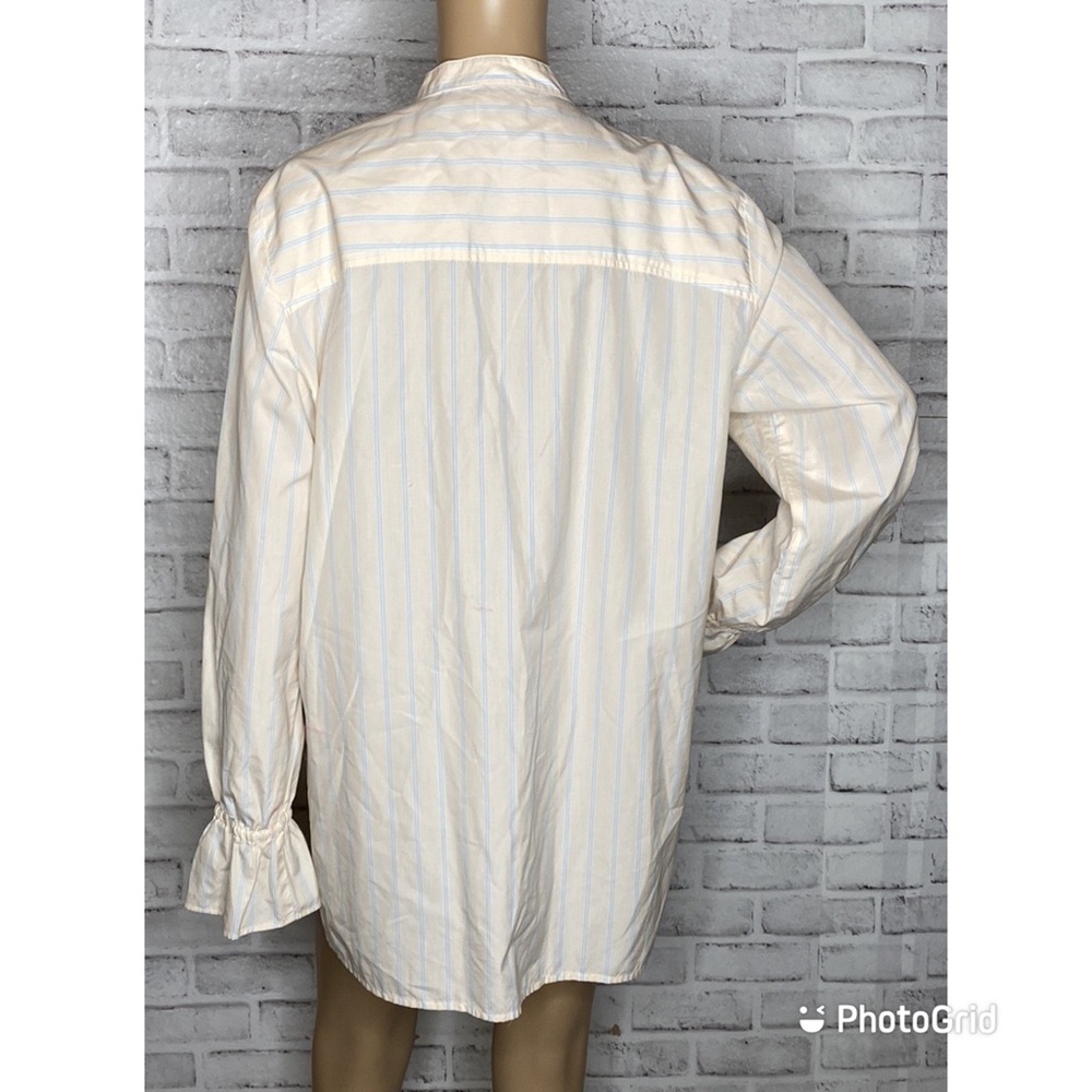 Frame Ruffle Cuff Popover Stripe Top - image 3